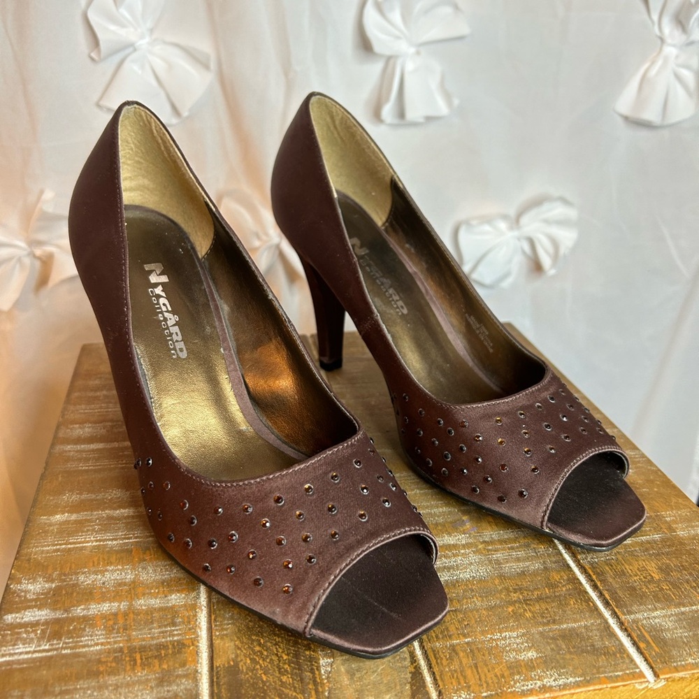 Nygard Collection Brown Reanna High Heel Open Toe Shoe